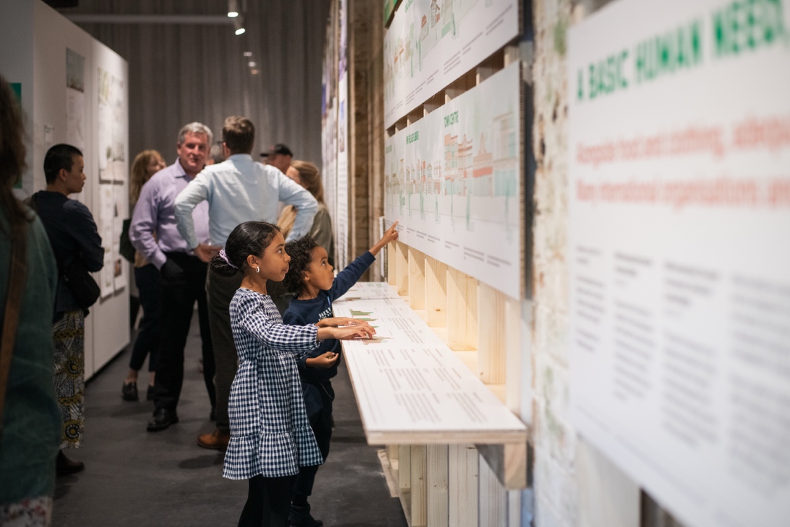 Visitors at the housing exhibition Bring It OnHome, in the LLNR Lismore shopfront. Photos by Elise Derwin.